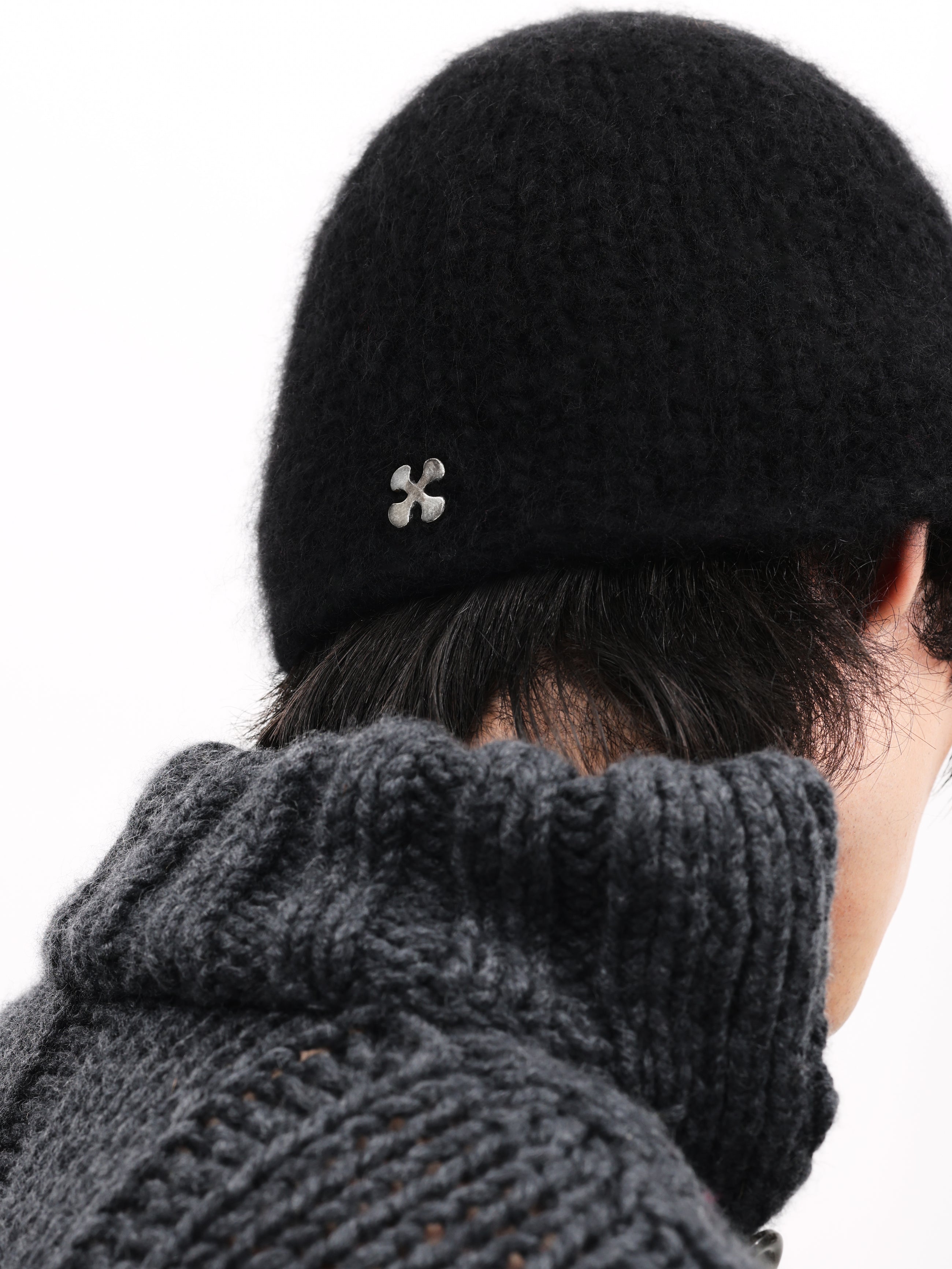 Kaschmir Mütze gefilzt schwarz