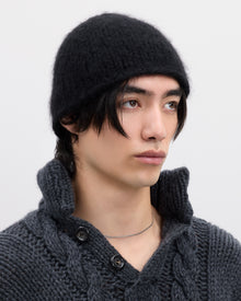 Kaschmir Mütze gefilzt schwarz
