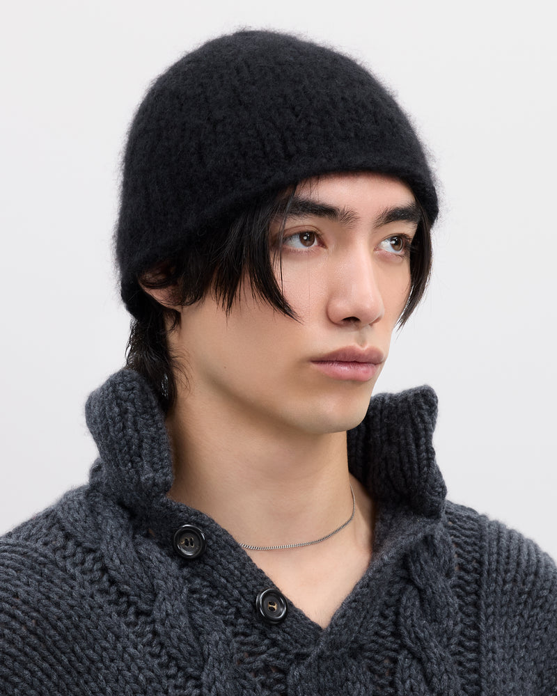 Kaschmir Mütze gefilzt schwarz