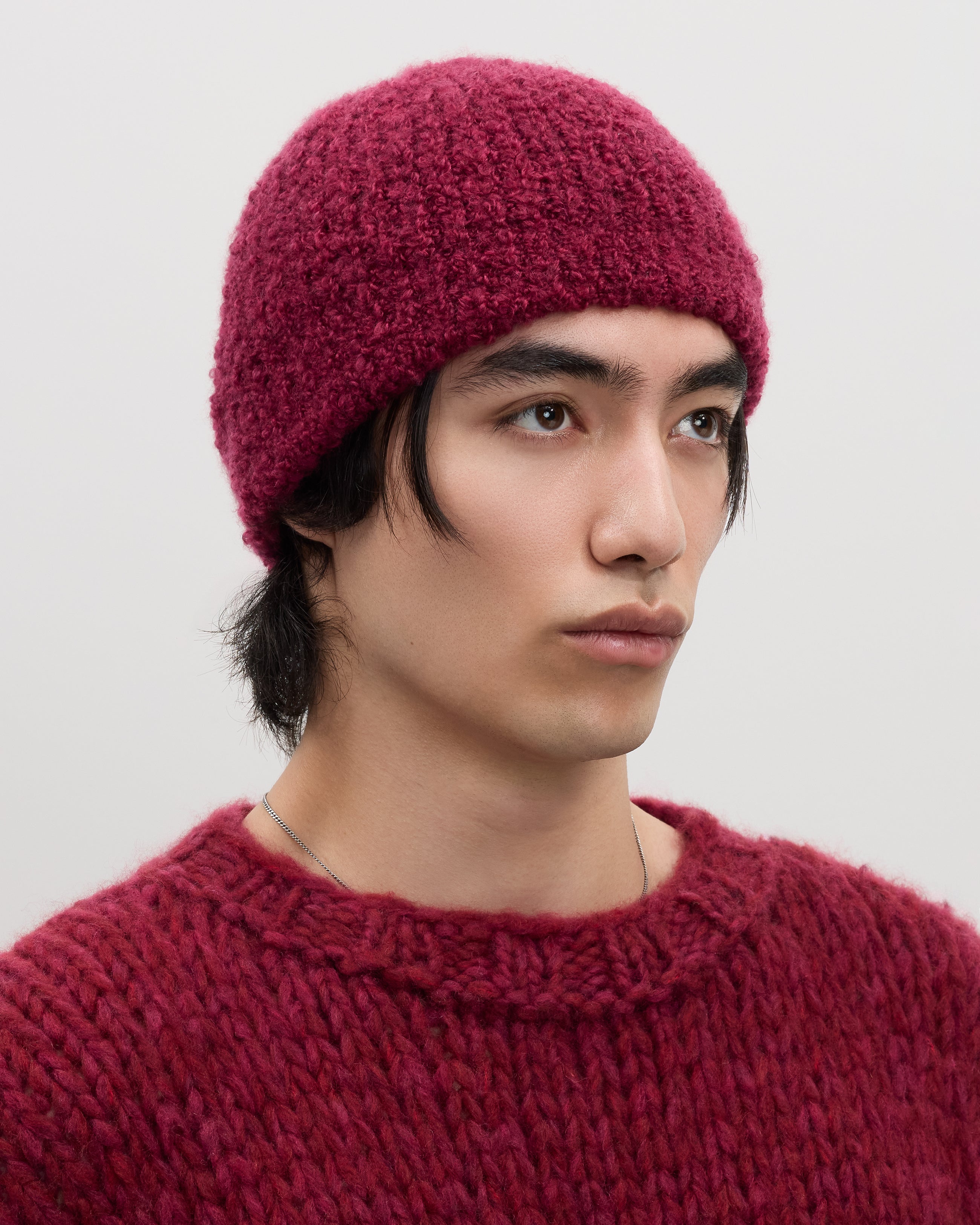 Kaschmir Mütze bordeauxrot