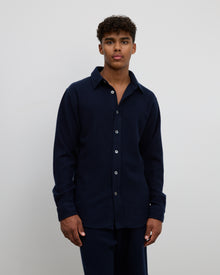 100 Prozent Kaschmir Hemd Farbe Navy Frontansicht